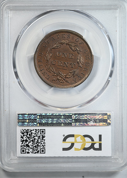 1837 Coronet Head Large Cent 1C PCGS MS63BN - Head of 1838