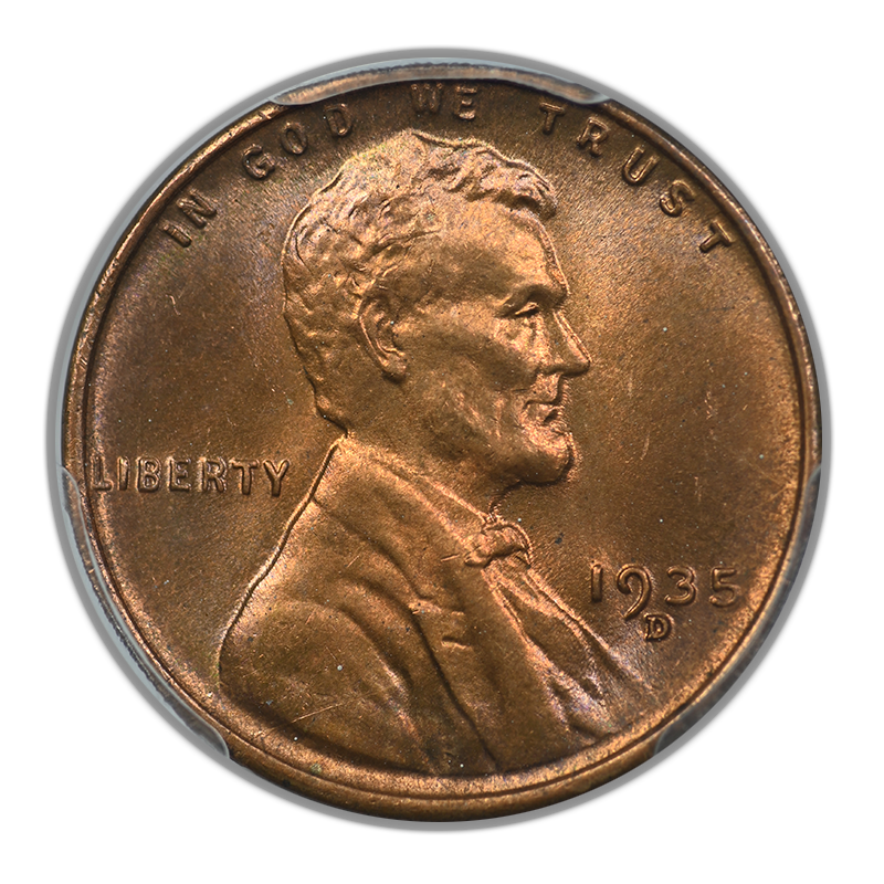 1935-D Lincoln Wheat Cent 1C PCGS MS66+RD Obverse