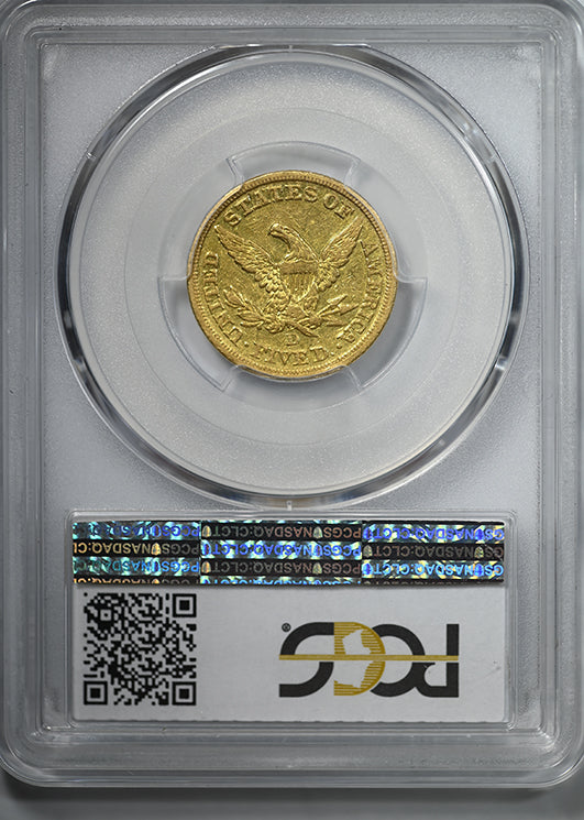1848-D Liberty Head Gold Half Eagle $5 PCGS AU50 - DAHLONEGA GOLD!