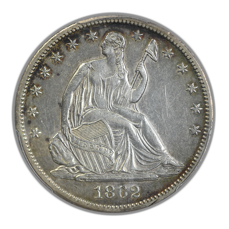 1862-S Liberty Seated Half Dollar 50C PCGS XF45