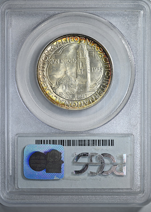 1935-S San Diego Classic Commemorative Half Dollar 50C PCGS MS65 CAC - TONED!