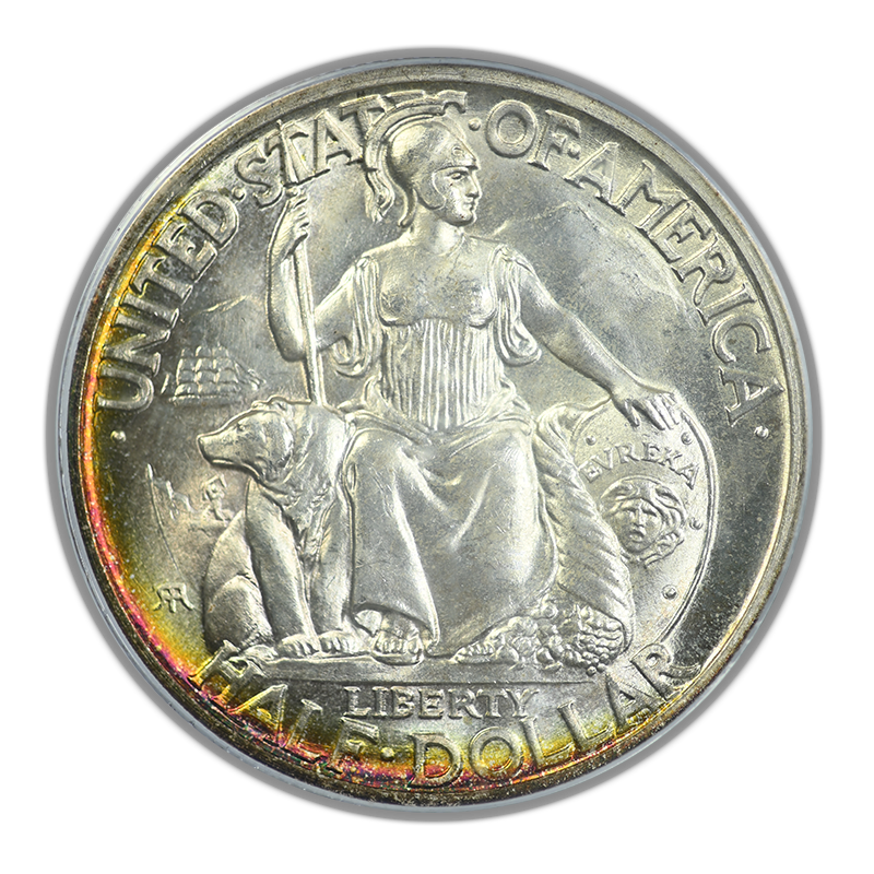 1935-S San Diego Classic Commemorative Half Dollar 50C PCGS MS65 CAC - TONED!