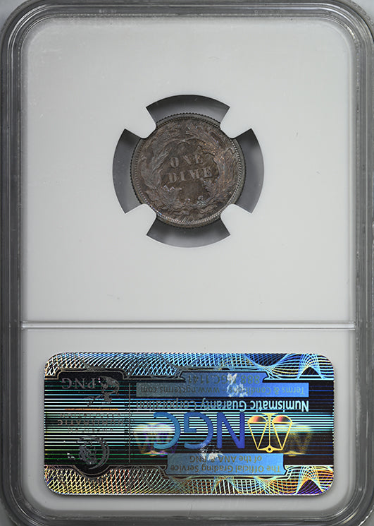 1870 Proof Liberty Seated Dime 10C NGC PF64 - TONED!