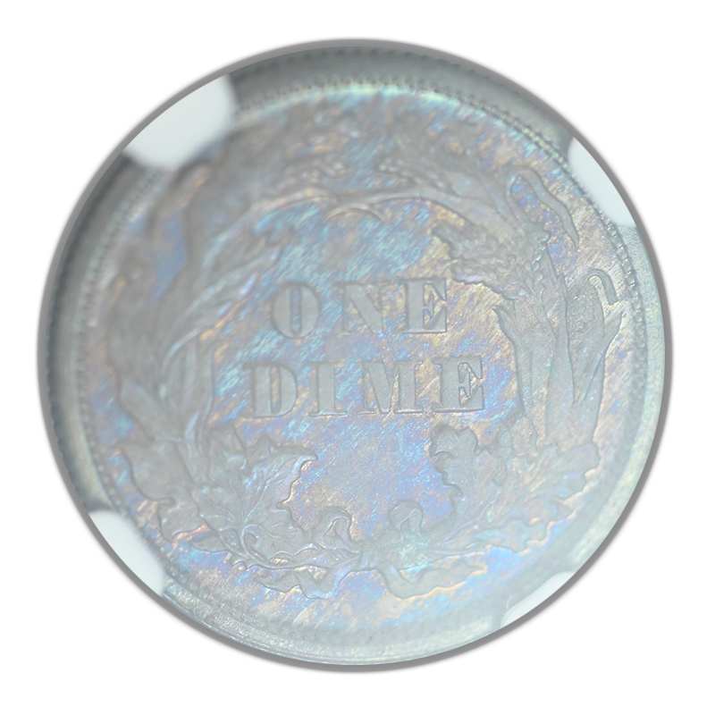 1870 Proof Liberty Seated Dime 10C NGC PF64 - TONED!