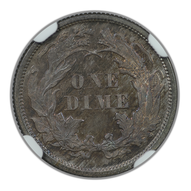 1870 Proof Liberty Seated Dime 10C NGC PF64 - TONED!