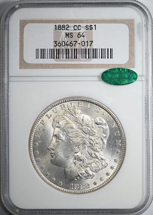 1882-CC Morgan Dollar $1 NGC MS64 CAC