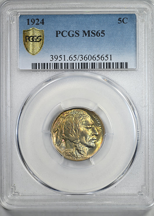 1924 Buffalo Nickel 5C PCGS MS65 - NICE COLOR!