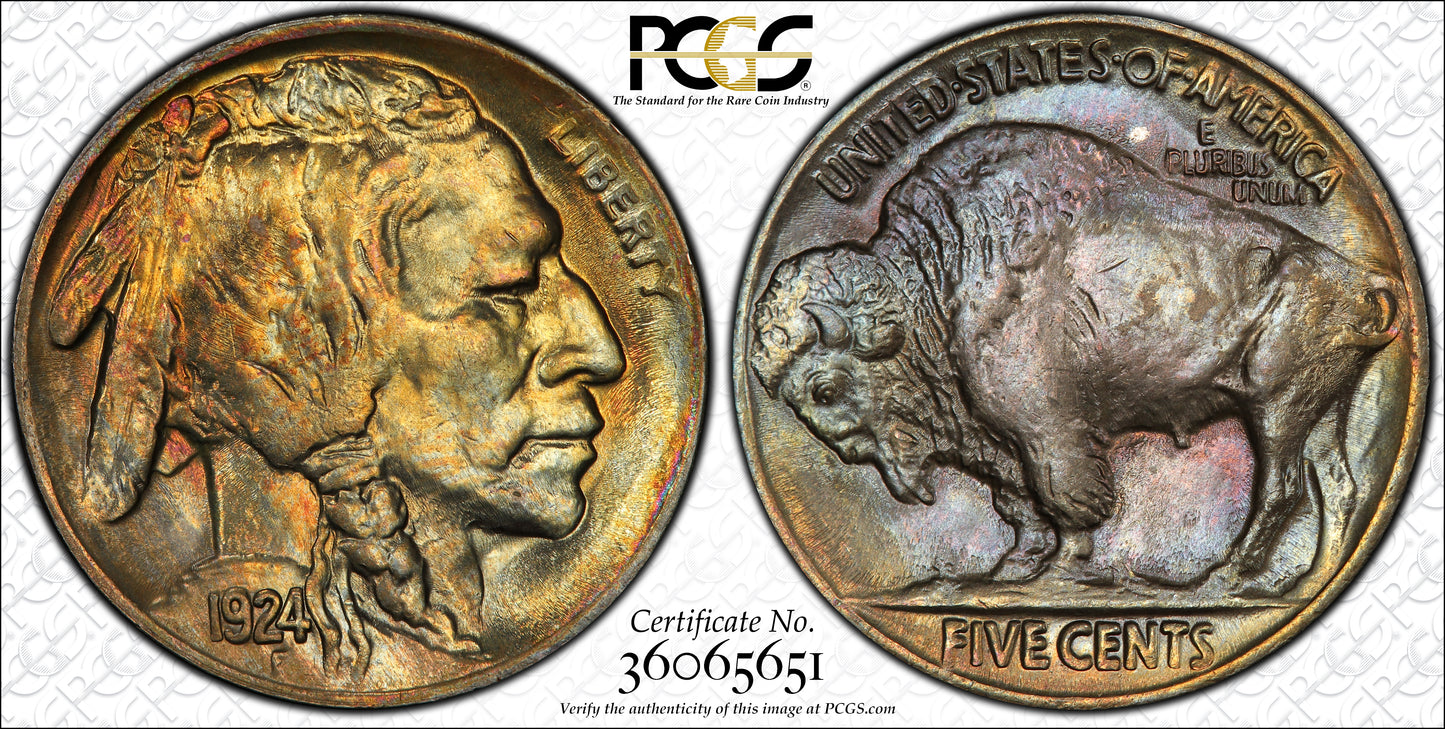 1924 Buffalo Nickel 5C PCGS MS65 - NICE COLOR!