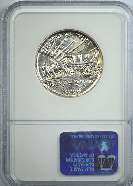 1938-D Oregon Trail Classic Commemorative Half Dollar 50C NGC MS65 Reverse Slab
