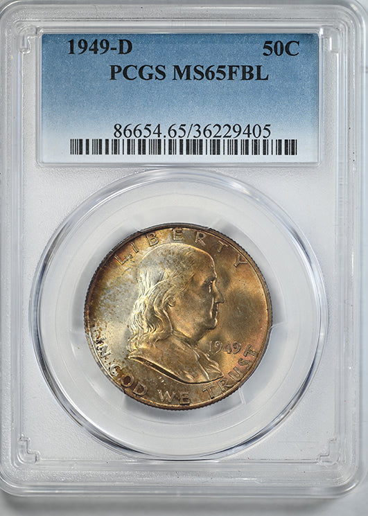 1949-D Franklin Half Dollar 50C PCGS MS65FBL - Full Bell Lines