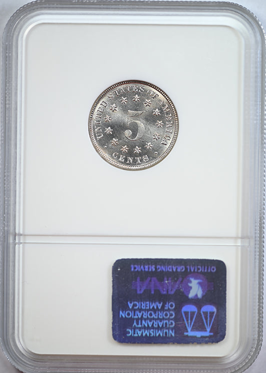 1883 Shield Nickel 5C NGC MS66