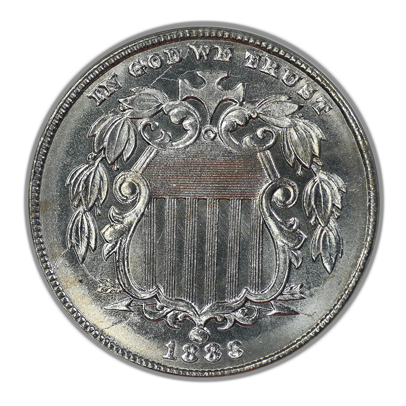 1883 Shield Nickel 5C NGC MS66