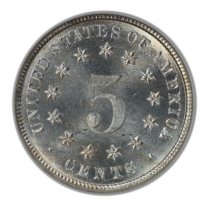 1883 Shield Nickel 5C NGC MS66