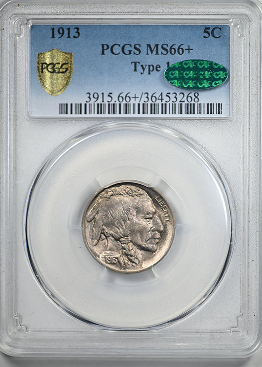 1913 Type 1 Buffalo Nickel 5C PCGS MS66+ CAC