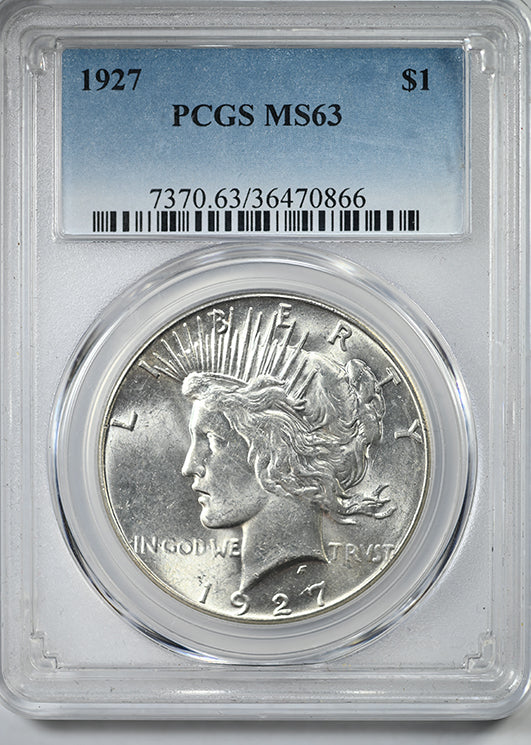 1927 Peace Dollar $1 PCGS MS63