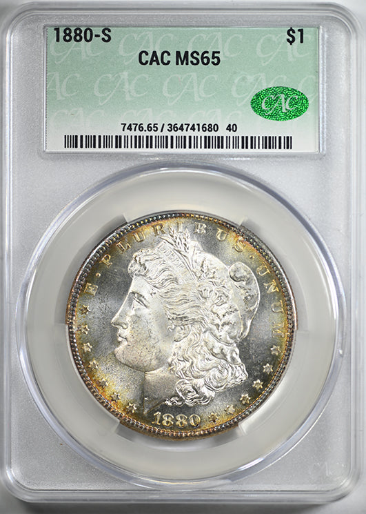 1880-S Morgan Dollar $1 CAC MS65 - TONED!