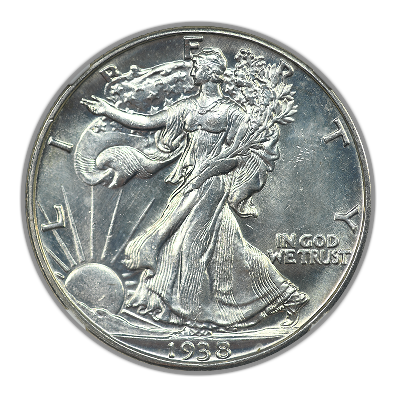 1938-D Walking Liberty Half Dollar 50C NGC MS64+ CAC
