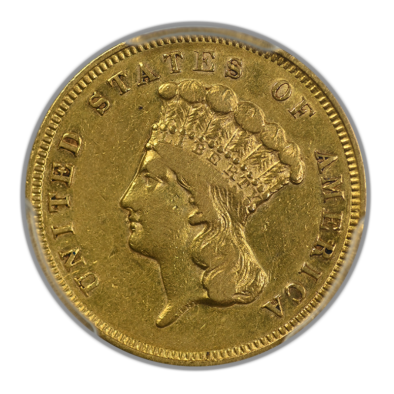 1857-S Indian Princess Gold Three Dollar $3 PCGS VF35 Obverse