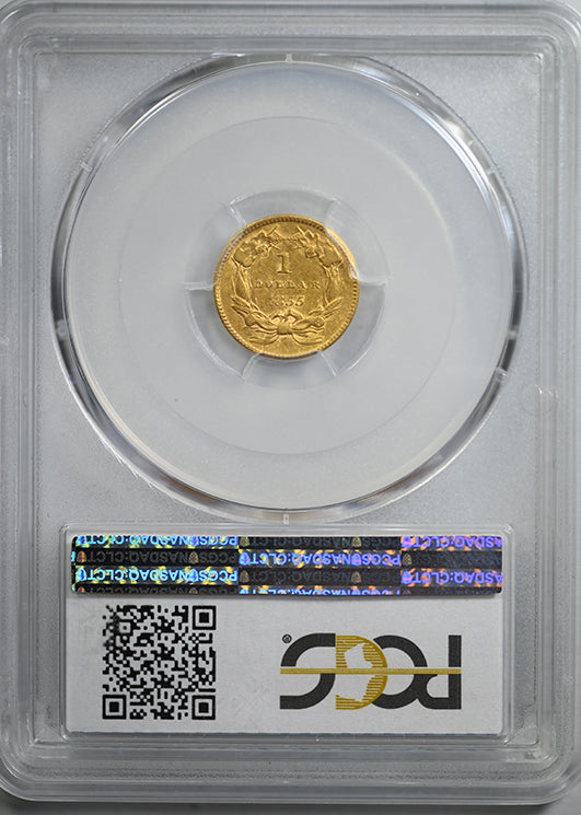 1855 Type 2 Indian Princess Head Gold Dollar G$1 PCGS AU53