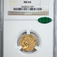 1928 Indian Head Gold Quarter Eagle $2.50 NGC MS64 CAC