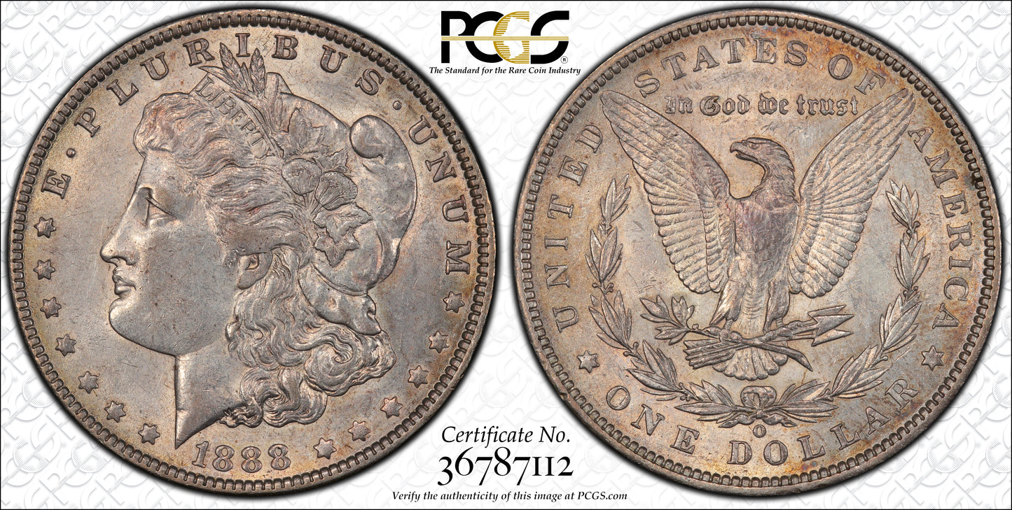 1888-O Morgan Dollar $1 PCGS AU58 - TOP 100 VAM 4 Hot Lips