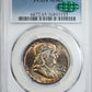 1957 Franklin Half Dollar 50C PCGS MS65 CAC - TONED!