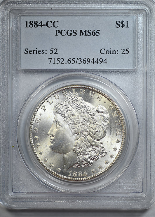 1884-CC Morgan Dollar $1 PCGS MS65