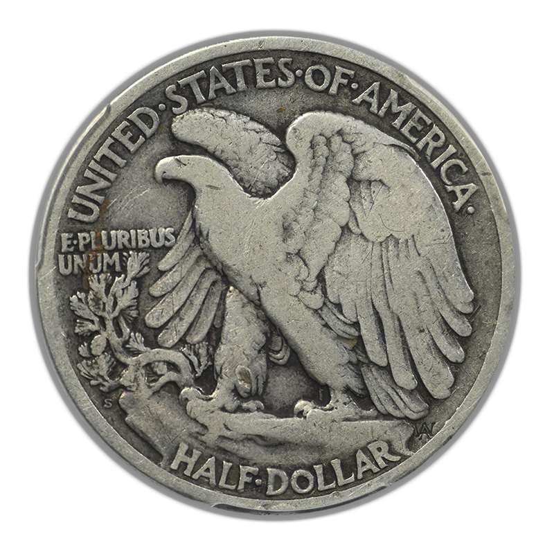 1921-S Walking Liberty Half Dollar 50C PCGS VG08