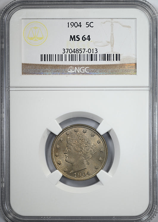 1904 Liberty V-Nickel 5C NGC MS64