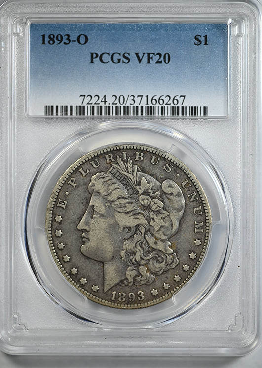 1893-O Morgan Dollar $1 PCGS VF20