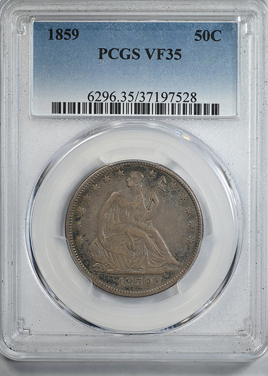 1859 Liberty Seated Half Dollar 50C PCGS VF35