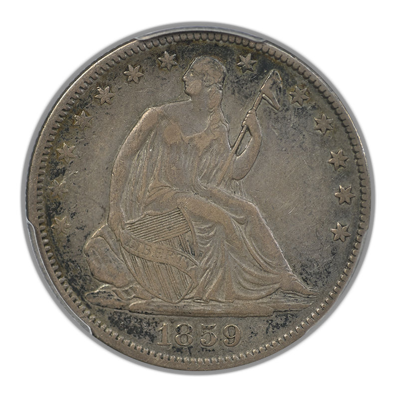 1859 Liberty Seated Half Dollar 50C PCGS VF35