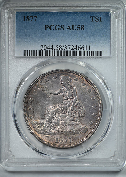 1877 Trade Dollar T$1 PCGS AU58