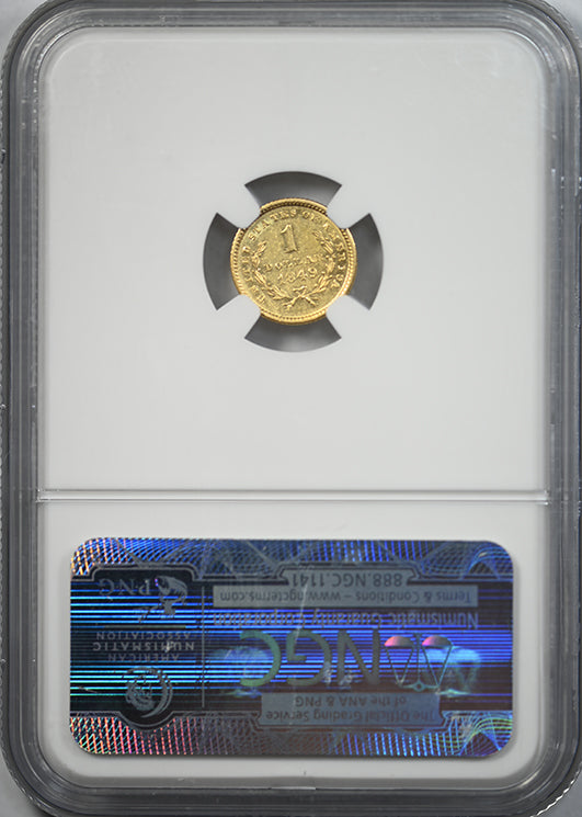 1849 Type 1 Liberty Head Gold Dollar G$1 NGC AU58 - Open Wreath