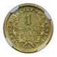 1849 Type 1 Liberty Head Gold Dollar G$1 NGC AU58 - Open Wreath