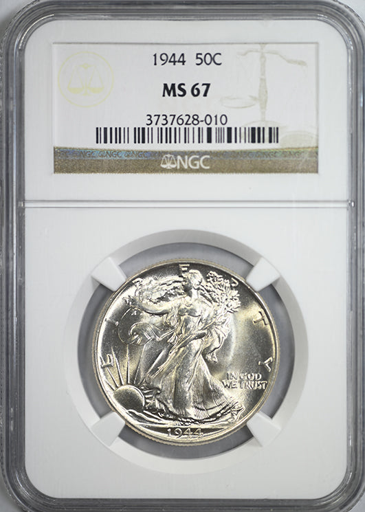 1944 Walking Liberty Half Dollar 50C NGC MS67
