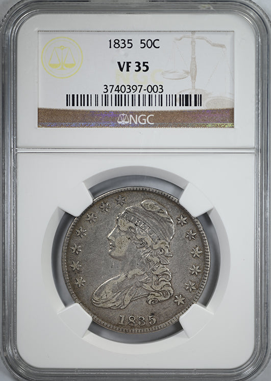 1835 Capped Bust Half Dollar 50C NGC VF35