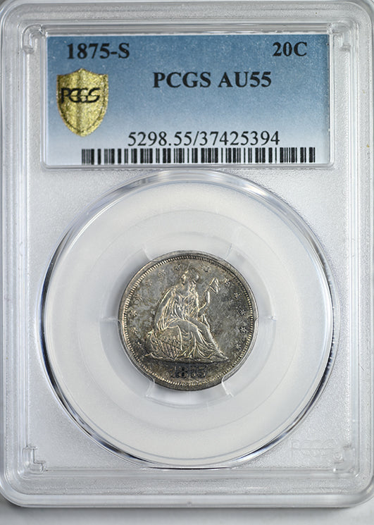 1875-S Twenty Cent Piece 20C PCGS AU55