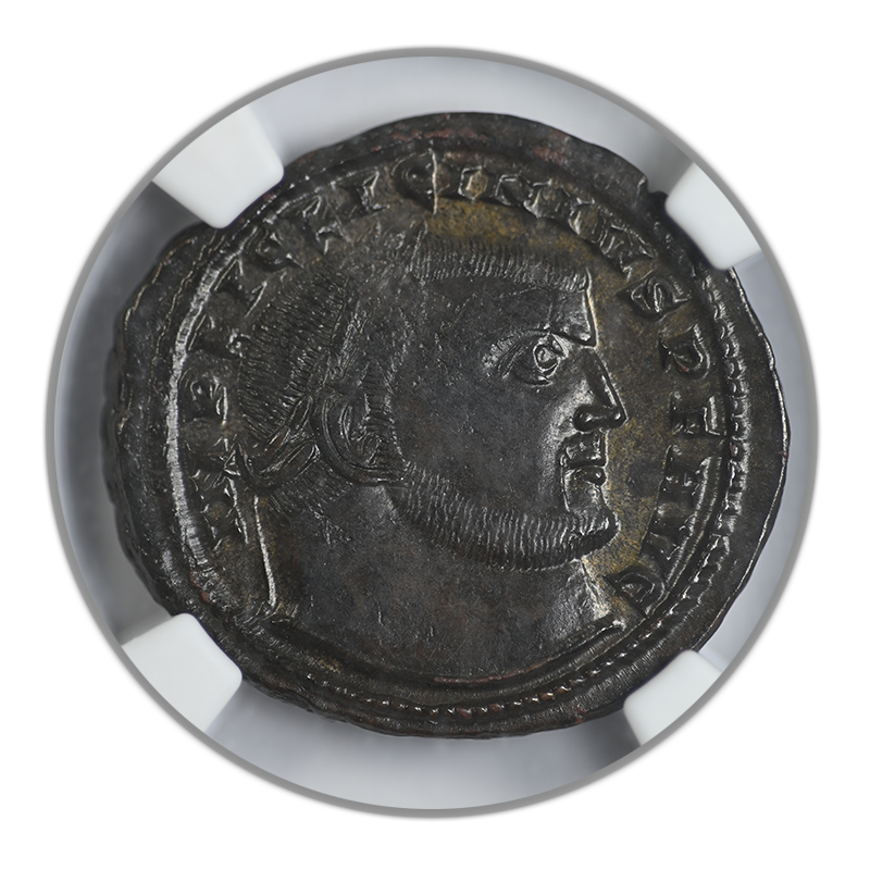 AD 308-324 Roman Empire Licinius I BI Reduced Nummus Siscia NGC Ancients Choice AU Obverse