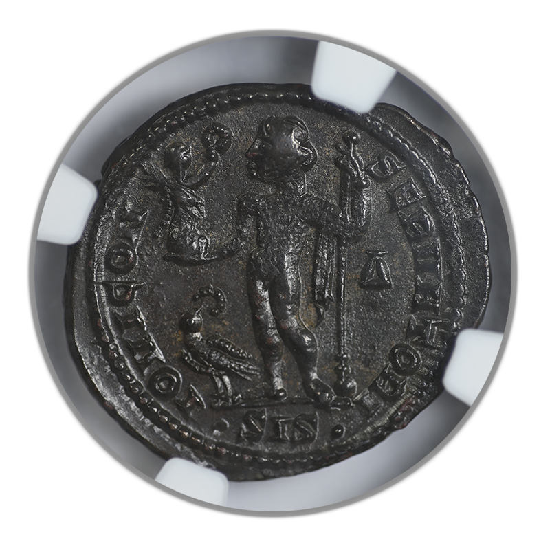 AD 308-324 Roman Empire Licinius I BI Reduced Nummus Siscia NGC Ancients Choice AU Reverse