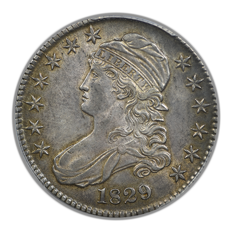 1829 Capped Bust Half Dollar 50C PCGS AU55