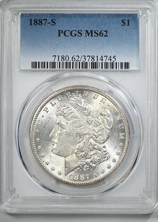 1887-S Morgan Dollar $1 PCGS MS62