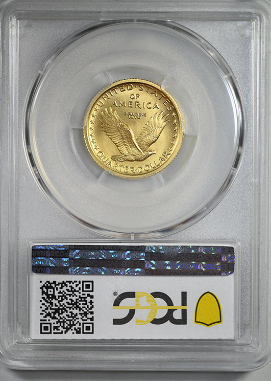 2016-W Centennial Gold Standing Liberty Quarter 25C 1/4OZ PCGS SP70 - 100th Anniversary