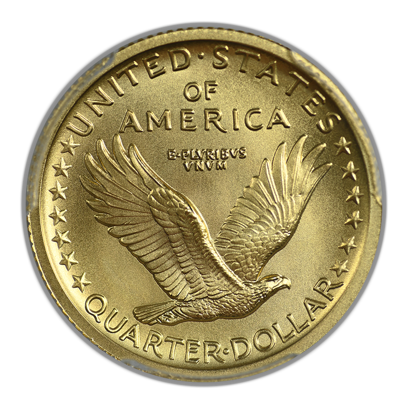 2016-W Centennial Gold Standing Liberty Quarter 25C 1/4OZ PCGS SP70 - 100th Anniversary