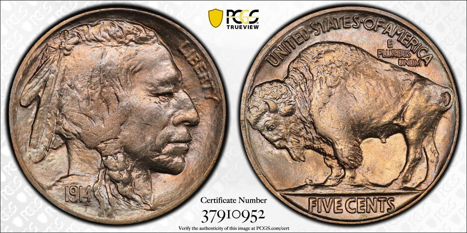 1914 Buffalo Nickel 5C PCGS MS65+ CAC