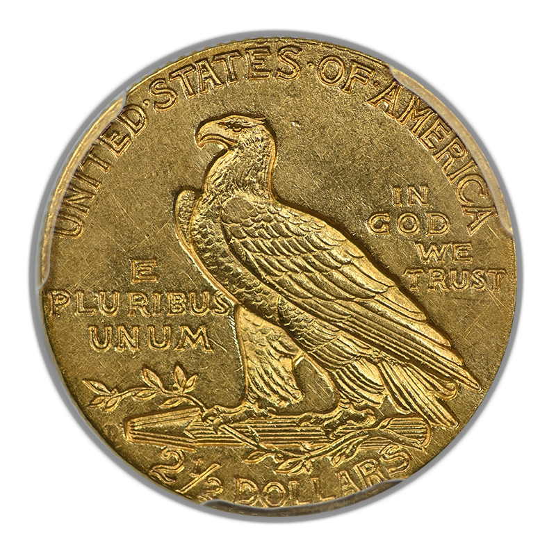 1911-D Indian Head Gold Quarter Eagle $2.50 PCGS AU58 - Strong D Reverse