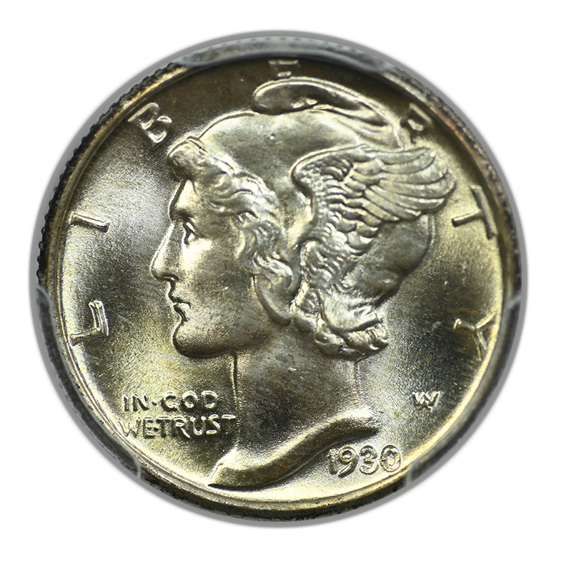 1930 Mercury Dime 10C PCGS MS66FB CAC - Full Bands