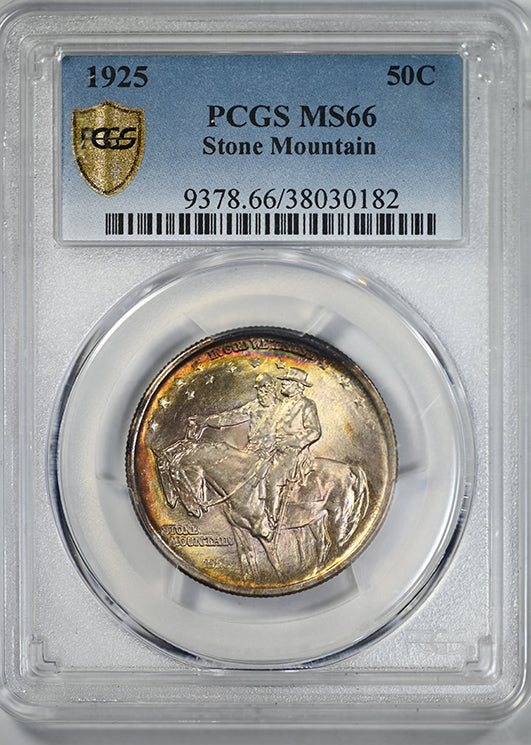 1925 Stone Mountain Classic Commemorative Half Dollar 50C PCGS MS66 - TONED! Obverse Slab