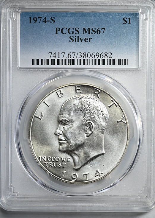 1974-S Silver Eisenhower Ike Dollar $1 PCGS MS67