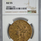 1876-CC Liberty Head Gold Double Eagle $20 NGC AU55 Obverse Slab